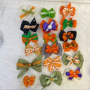 Fall Harvest Halloween hair clips handmade
